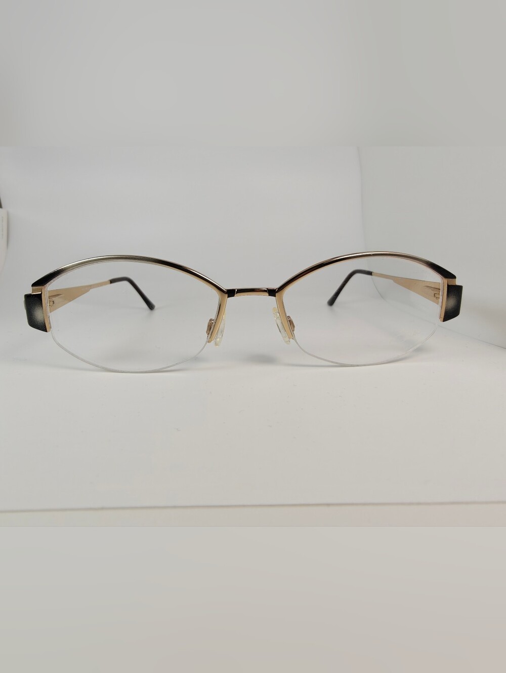 Cazal. Gold and Black Semi-Rimless Women’s Eyeglasses. Germany